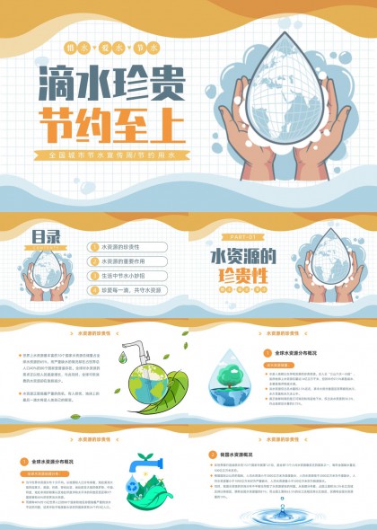 节水宣传周PPT模板