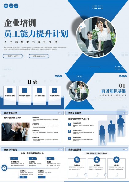 企业员工能力提升培训职业发展案例分析PPT模板