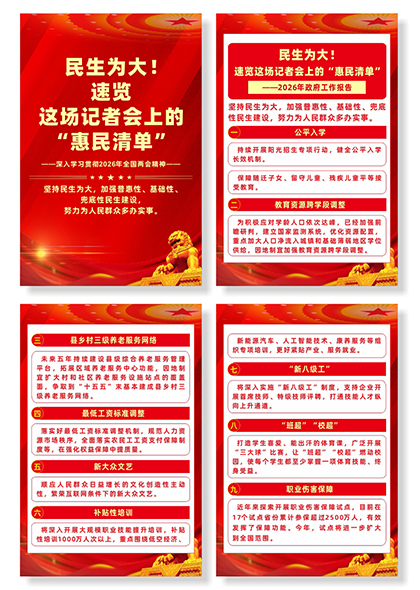 学习两会速览民生主题记者会上的惠民清单系列海报