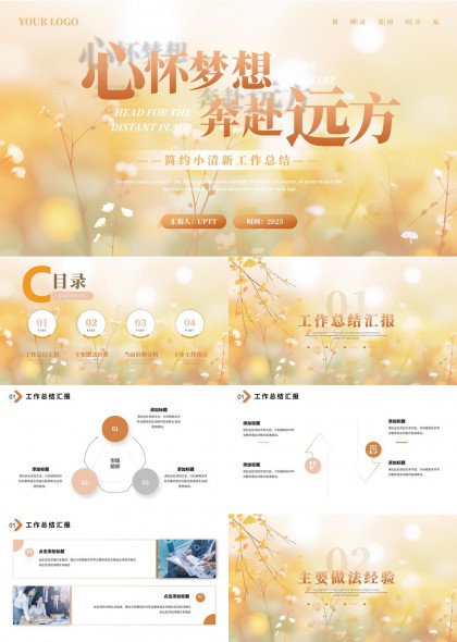 小清新工作总结汇报PPT模板