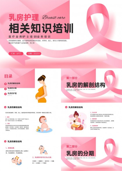 医疗护理人员乳房解剖分期与护理PPT模板