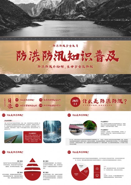 防洪防汛安全自救小常识PPT模板