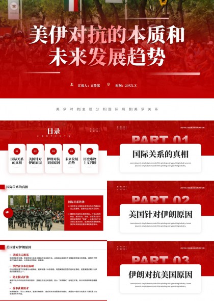 美伊对抗本质与未来发展趋势国际关系分析PPT模板