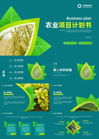 绿色生态农业项目计划书PPT模板