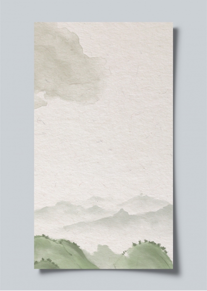 宋韵青绿远山云雾水墨意境背景