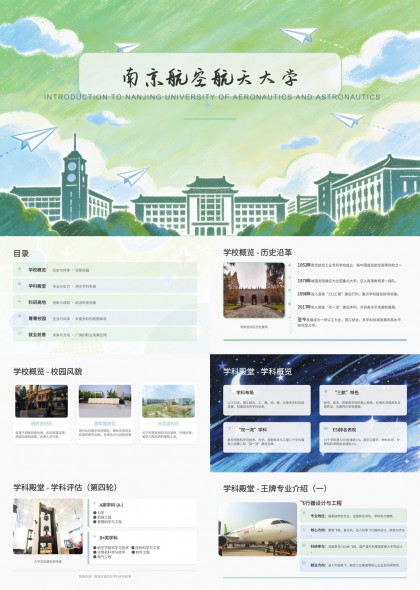 南京航空航天大学PPT模板