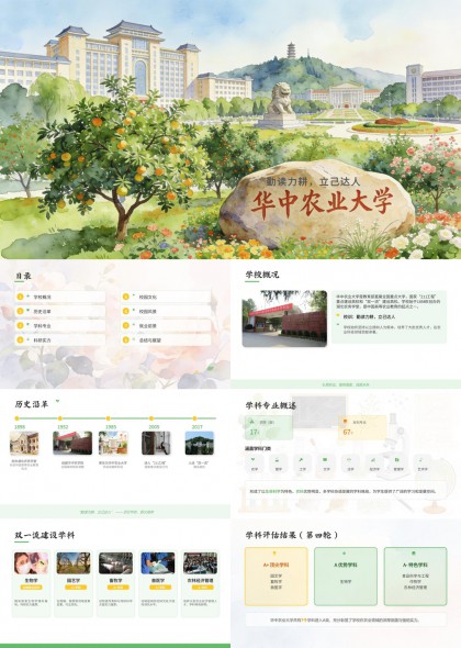 华中农业大学PPT模板