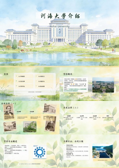 河海大学PPT模板