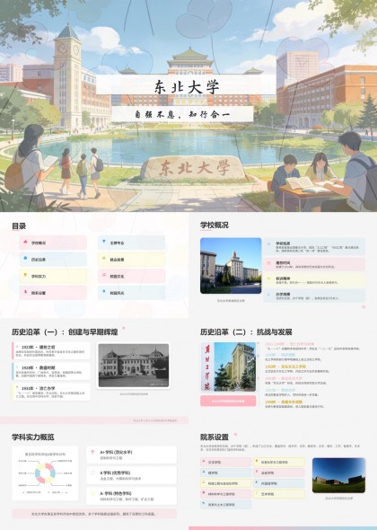 东北大学PPT模板