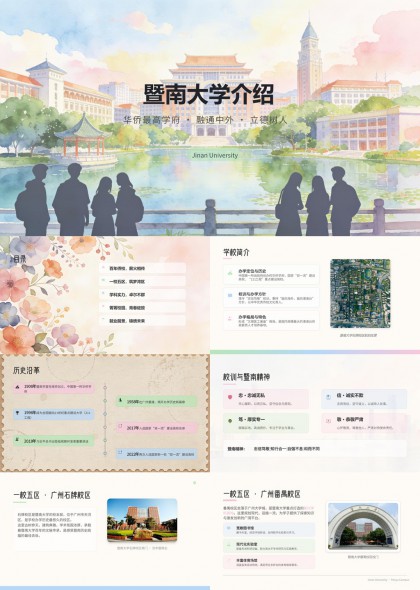 暨南大学PPT模板