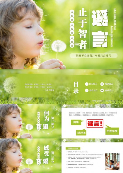 蒲公英谣言识别与应对策略PPT模板
