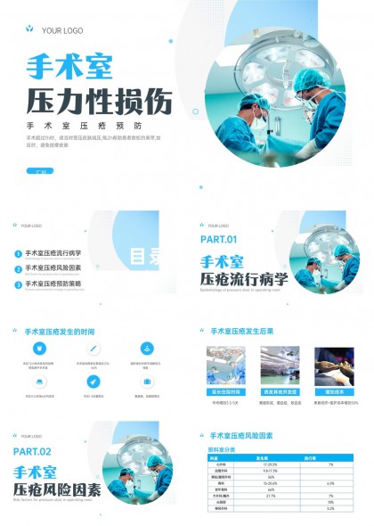 手术室压力性损伤流行病学风险因素与预防策略PPT模板