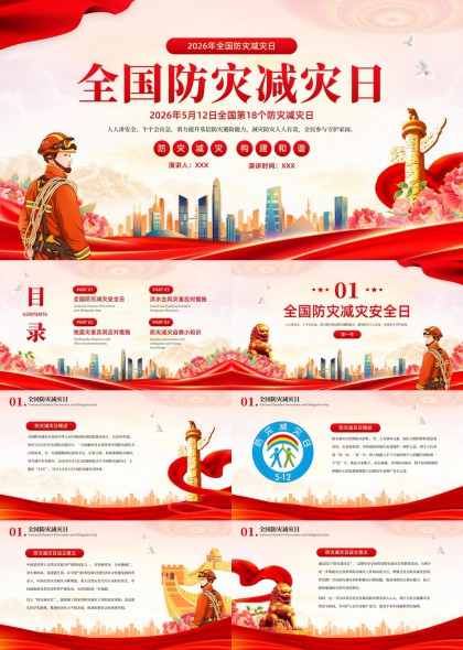 2026全国防灾减灾日宣传PPT模板