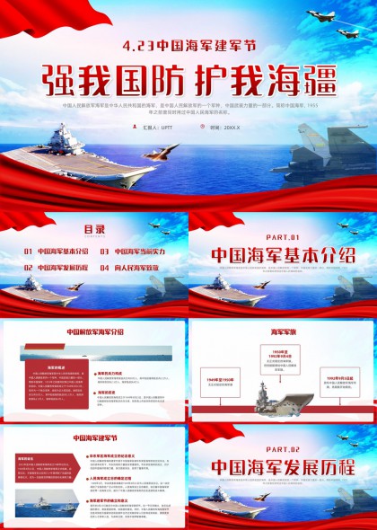 中国海军发展历程与当前实力介绍PPT模板