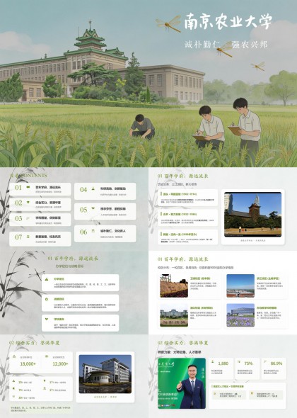 南京农业大学PPT模板