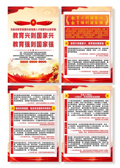 学习语建设教育强国科技强国人才强国系列海报