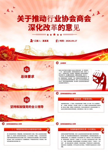 行业协会商会深化改革意见解读PPT模板