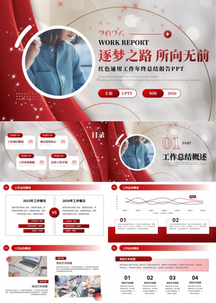 年终总结汇报工作进度计划PPT模板