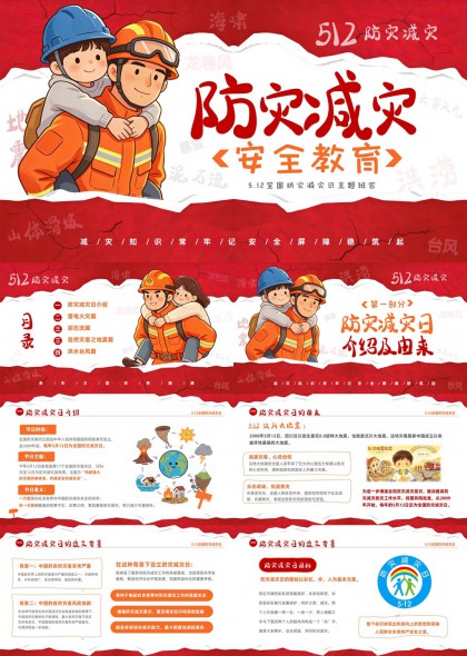 512防灾减灾日自然灾害应对指南PPT模板