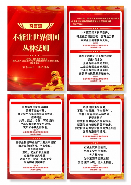 习言道不能让世界倒回丛林法则宣传海报