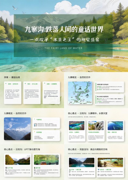 九寨沟旅游介绍PPT模板