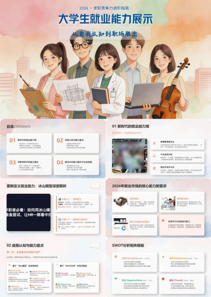 大学生就业能力提升指南与职场胜任力培养PPT模板