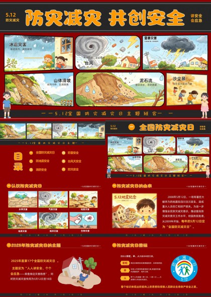 防灾减灾安全知识科普PPT模板