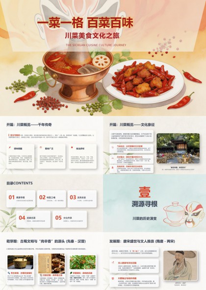 川菜美食文化之旅PPT模板