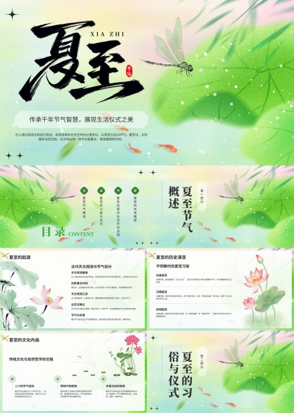 夏至节气文化传承与现代应用PPT模板