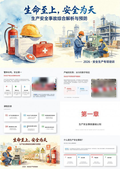 生产安全事故综合解析与预防生命至上安全为天PPT模板