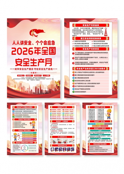 2026年安全生产月宣传系列海报