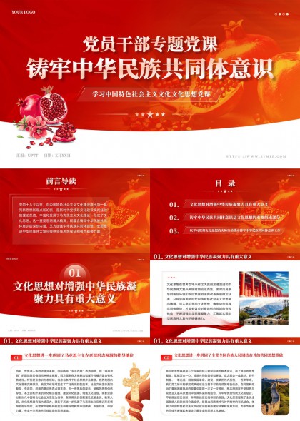 铸牢中华民族共同体意识专题党课PPT模板