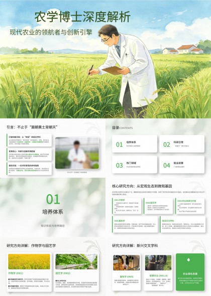 农学博士开题汇报课程教学PPT模板
