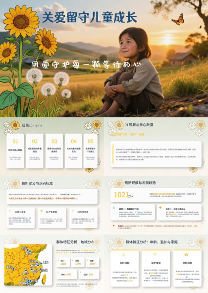 留守儿童成长主题PPT