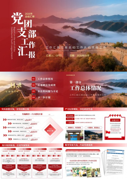 2026年团支部工作汇报总结党建述职PPT模板
