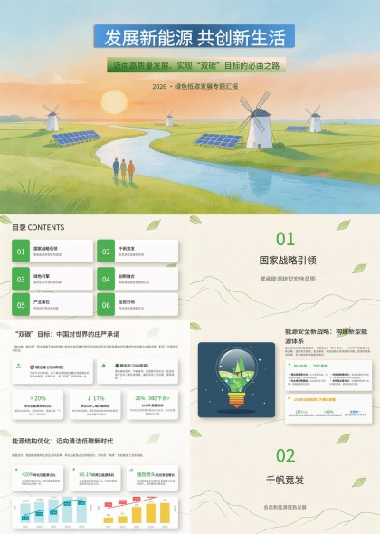 低碳发展专题汇报PPT模板