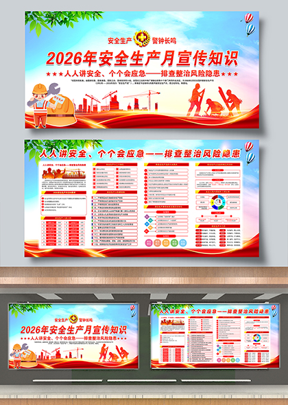 2026年全国安全生产月知识宣传栏展板