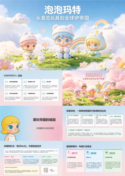 泡泡玛特PPT模板
