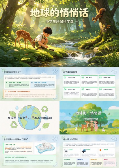 科学课地球的“悄悄话”PPT模板