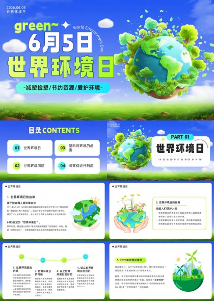世界环境日环保PPT模板