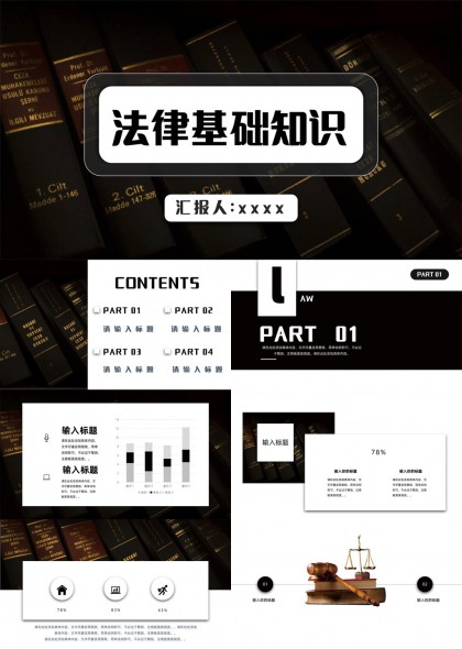 法律基础知识讲解专业学术风PPT模板