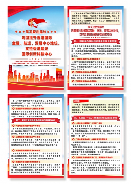学习规划巩固提升香港国际金融中心地位宣传海报