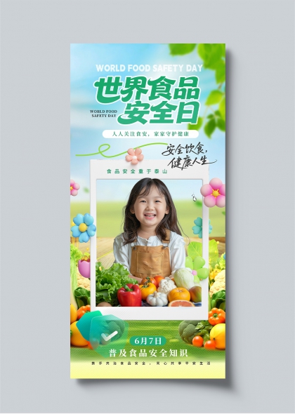 世界食品安全日儿童蔬果健康宣传海报