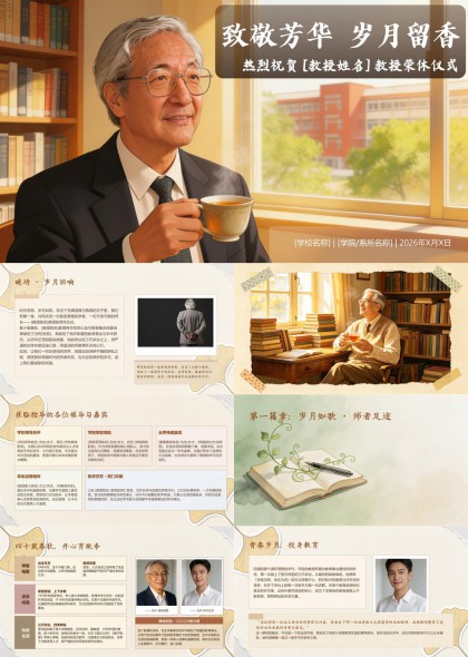 教师荣休仪式致敬芳华岁月留香PPT模板