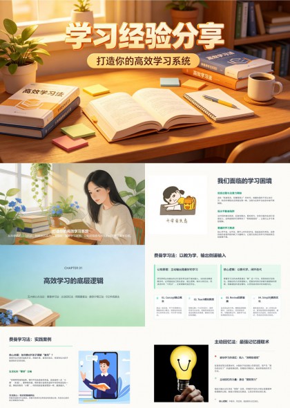 学习经验高效学习方法PPT模板