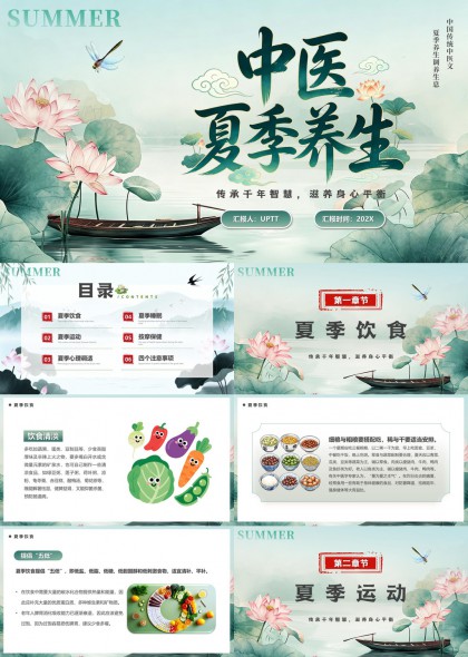 中医夏季养生科普PPT模板