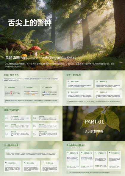 食物中毒预防与应对科普PPT模板