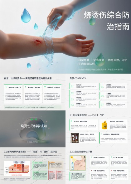 烧烫伤综合防治指南科学急救PPT模板