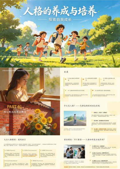 人格的养成与培养PPT模板