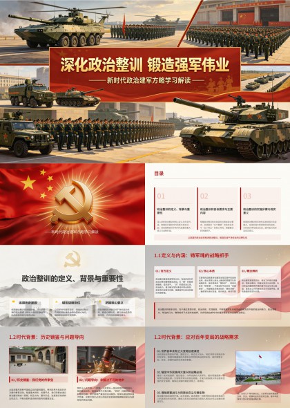 新时代政治建军方略学习解读PPT模板